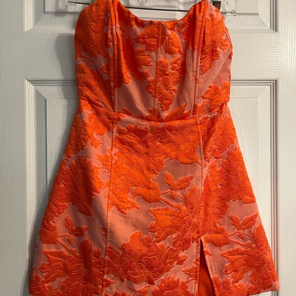 Showpo Vibrant Orange Strapless Dress